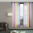 thumbnail image 6 of Rainbow Sheer Curtains 55x63 Inches | Colorful Rod Pocket Drapes | Semi-Sheer Polyester Voile for Bedroom, Living Room & Patio | Light Filtering Window Treatment, 6 of 6