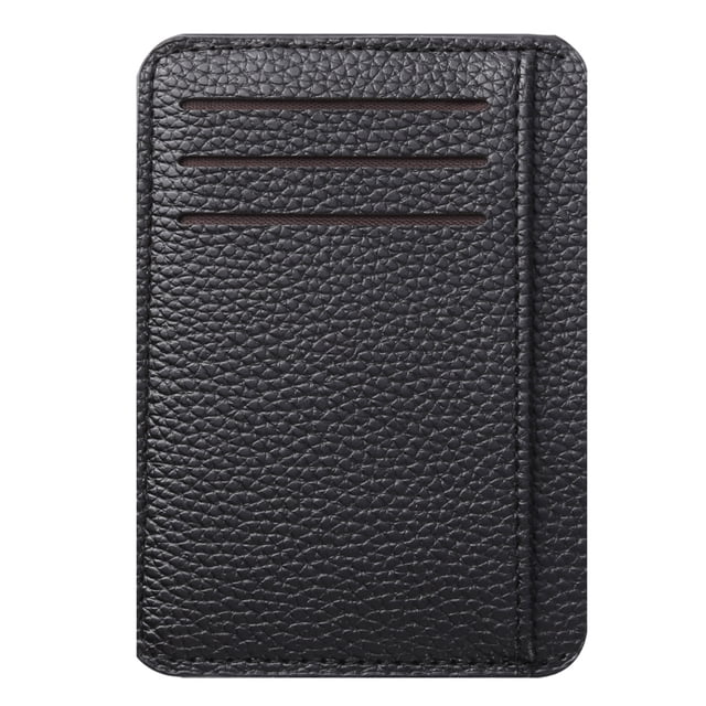 Retro hombre Litchee patrón Color sólido Mini monedero Casual señoras PU tarjetero