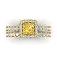 thumbnail image 2 of Clara Pucci 14K Yellow Gold 1.56 Natural Citrine Engraveable Engagement Ring + Wedding Band Set, 2 of 7