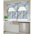thumbnail image 4 of Marble Blue Swag Valance and Tier Curtains 36'' Length Set, Modern Abstract Ink Painting Luxury Light Filtering Kitchen Curtains, Tier Curtain Valances for Bathroom/Living Room/Bedroom/Café, 4 of 6