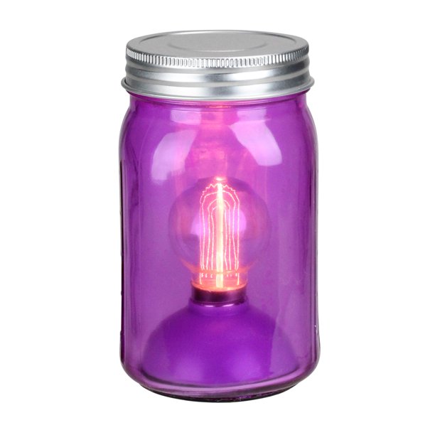 6.5" Battery Operated LED Edison Bulb VintageStyle Purple Glass Mason