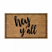 DERONA Entertaining Front Door Mat Summer Door Mats Coco Coir Floor Mat Fun Slogan Doormats ‘Hey Y'All’ Front Doormat with Non-slip Backing,Welcome Mat 16''x24'' Absorbent,Fade Resistant&Pet Friendly