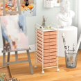 thumbnail image 3 of Kepooman 10 Drawer Storage Cart, Mobile Shelving Unit, Rolling Storage Cart Organizer with 4 Universal Casters-Cherry, 3 of 8