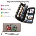 thumbnail image 3 of GEEAD Zipper Pocket Wallet for Women Removable Wrist Strap Wallet for Women Graphic Design Heart Field Football Heart Suitable for Everyday Use Best Thanksgiving Gift for Women, 3 of 10