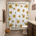 thumbnail image 3 of Yellow Summer Floral Shower Curtain - Water Repellent Fabric Shower Curtains Washable, Pastoral Daisy Botanical Cute Decorative Polyester Cloth Bathroom Curtains Modern Bath Decor 72"x84", 3 of 8