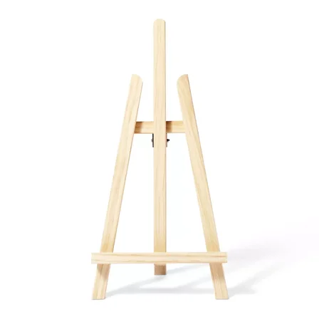 Tabletop Easel  Off-White Hardwood Artist Stand for Painting, 16.8" Height, No Assembly Required