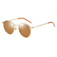 thumbnail image 5 of Gafas de sol polarizadas adelgazantes para mujer, gafas de sol de metal retro de moda para mujer, gafas de sol de cara pequeña marrón, 5 of 5