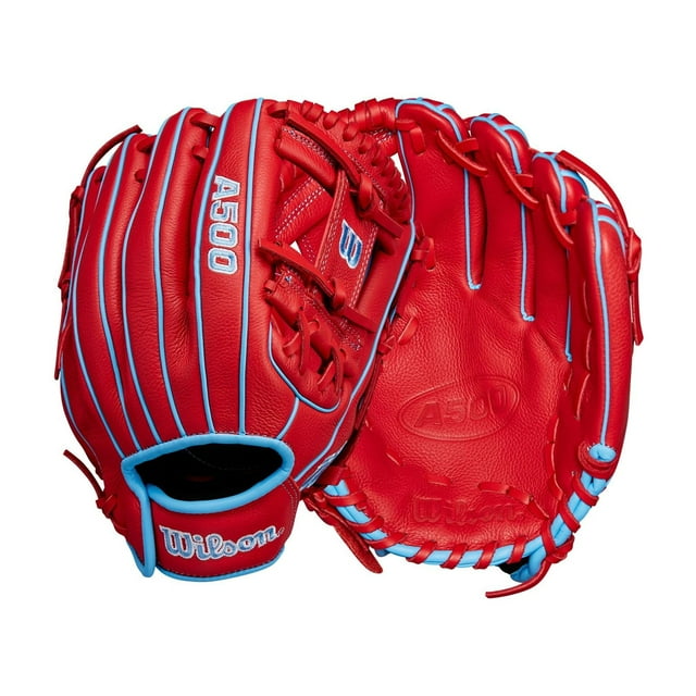 Guante de béisbol Wilson A500 Infield para jóvenes, 11.5 pulgadas, mano derecha