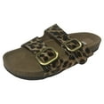 thumbnail image 2 of IUJSOY Womens Sandals Slippers for Women Cork Footbed Double Buckle Leopard Print Shoes Slides, 2 of 9