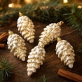 thumbnail image 3 of 2026 Christmas Indoor Home Decor Christmas Ornaments 5 Pack 7 5cm Shiny Electroplated Snow Frosted Pinecone Baubles, 3 of 7