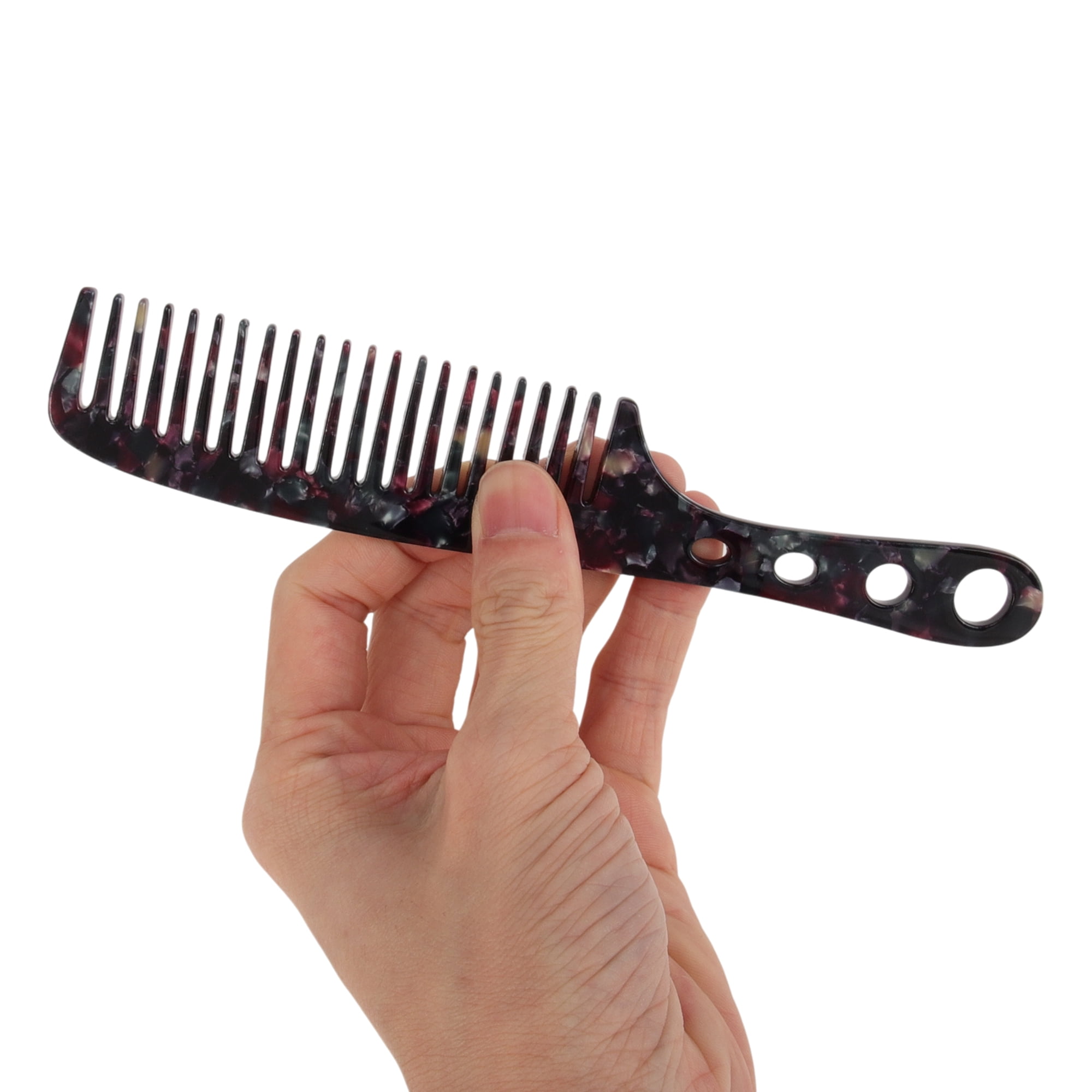 Unique Bargains 1 Pc Lightweight Long Handle Hair Comb for All Hair Types Navy Blue