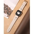 thumbnail image 4 of Wearlizer Leather Band Compatible with Apple Watch Band for Women 38/40/41/42/44/45/46/49mm, Studded Heart Charm Designer Strap, Dressy Slim iWatch Band for Series 11/10/9/8/7/6/5/4/SE/Ultra, 4 of 6