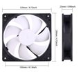 thumbnail image 5 of Pano-Mounts 120mm PC Computer Case Fan 12V 3Pin White Quiet CPU Case Cooling Fan for ITX Mining Rig Rack 3-Pack, 5 of 5