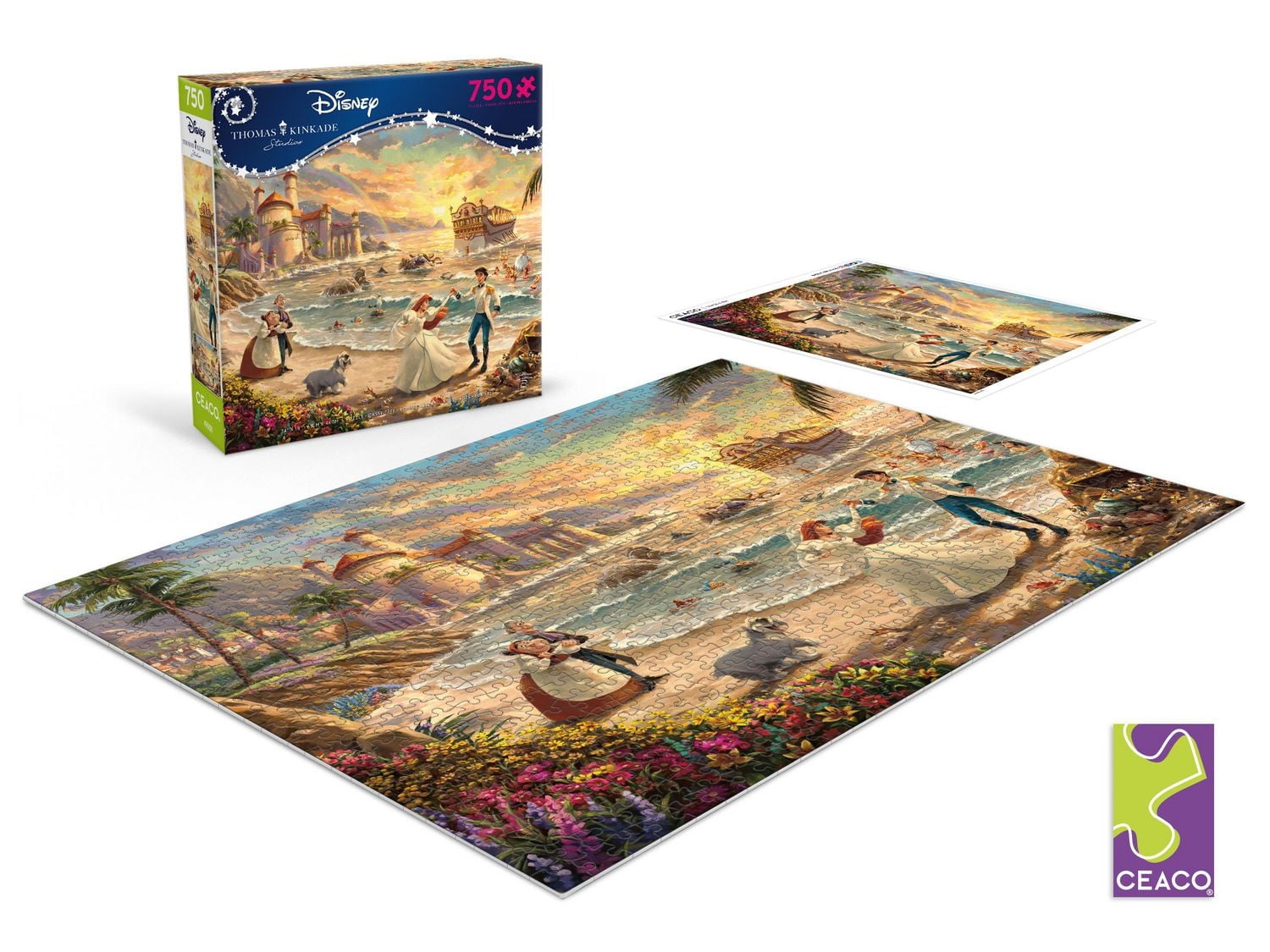 Ceaco - Thomas Kinkade Disney - La Petite Sirène Célébration de l'Amour - Puzzle 750 pièces