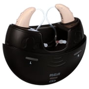 RCA OTC Behind-the-Ear Hearing Aids with Charging Case, Beige