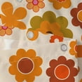 thumbnail image 5 of Retro Flowers Shower Curtain, Groovy Brown Orange Sun Flower Vintage 70s Fabric Shower Curtains Set for Bathroom Funky Hippie 1970 Boho Yellow Floral Decoration with Hooks 72 X 72 inch Bath Decor, 5 of 6