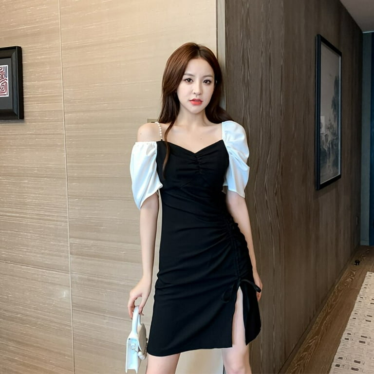 DanceeMangoo Summer Off Shoulder Mini Dress Women Korean Fashion