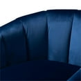 thumbnail image 6 of Bowery Hill 20.1" Mid-Century Velvet Channel Tufted Accent Chair in Blue/Gold, 6 of 9