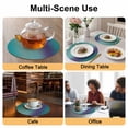 thumbnail image 2 of Teal Purple Ombre Round 13 Inch Placemats Set of 2, Modern Art Abstract Aesthetics HeatResistant Non Slip Place Mats for Dining Table, Wipeable Braided Kitchen Table Mats for Housewarming, 2 of 9