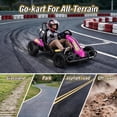 thumbnail image 6 of VIBESPARK Drift Go Kart, 24V 10AH Electric Go Kart for Kids Ages 6-14, 360° Drift Mode, Ride On Car with Backrest & Adjustable Seat, 300W Dual Motors, Max Speed 7.5mph/h, Pink, 6 of 9