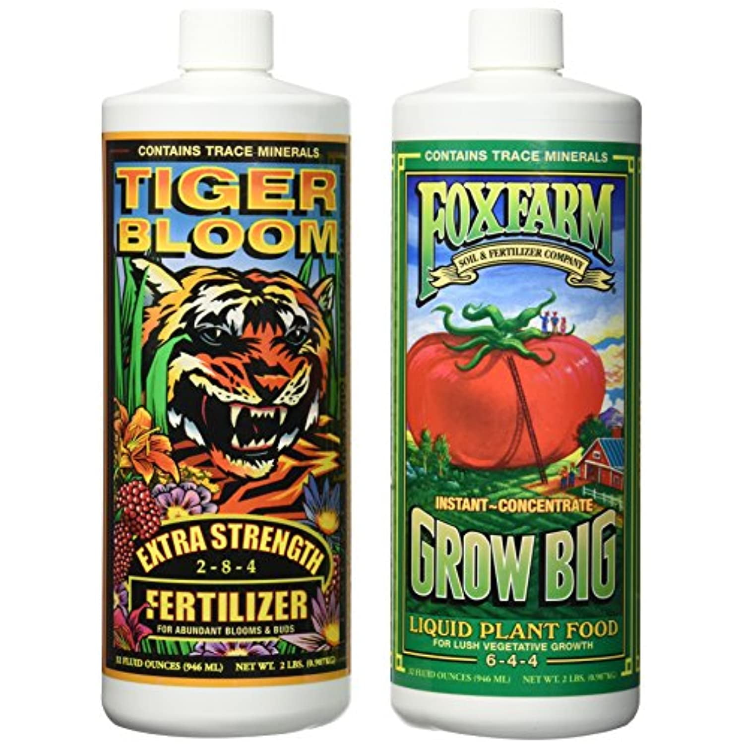 Fox Farm Grow Big and Tiger Bloom 1 Quart Each