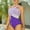 Purple, variant on Njoeus Women's Color Block One-Shoulder One 1 Piece Swimsuit Tummy Swimwear Control Padded Bathing Suit Monokinis