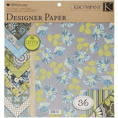 Amy Butler Lotus Two-Sided Paper Pad 12x12, Faded China