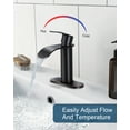 thumbnail image 4 of WOWOW Waterfall Bathroom Faucet,Oiled Rubbed Bronze Bathroom Sink Faucet for 1 Hole or 3 Holes,Single Handle Vanity Faucet with Metal Pop up Drain,Stainless Steel Basin Sink Faucet Tap for RV Lavatory, 4 of 8