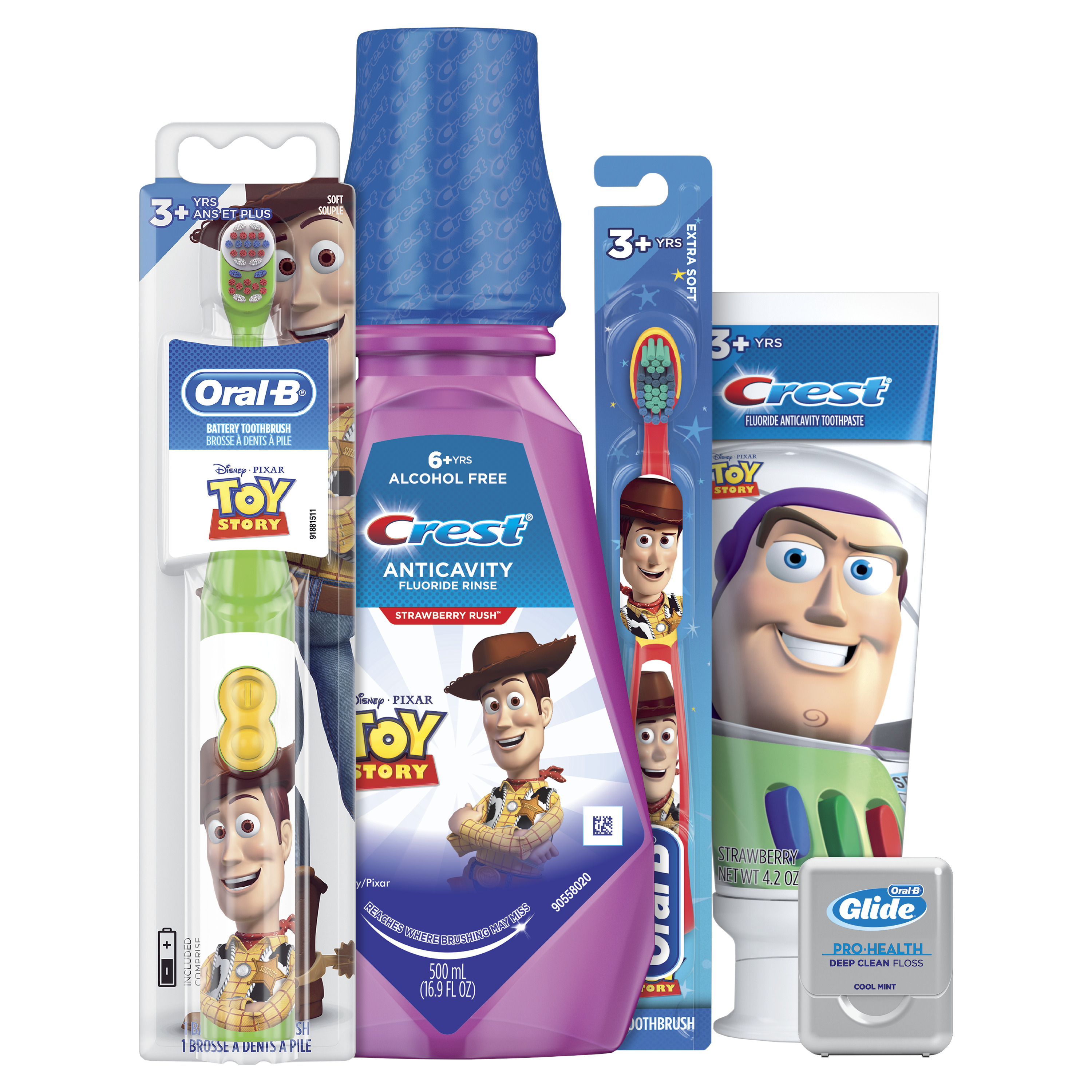 Crest & Oral-B Kids Disney Pixar Toy Story Gift Pack with Power and Manual Toothbrushes, 4.2 Oz Toothpaste, 16.9 Fl Oz Mouthwash and Floss - image 4 of 12