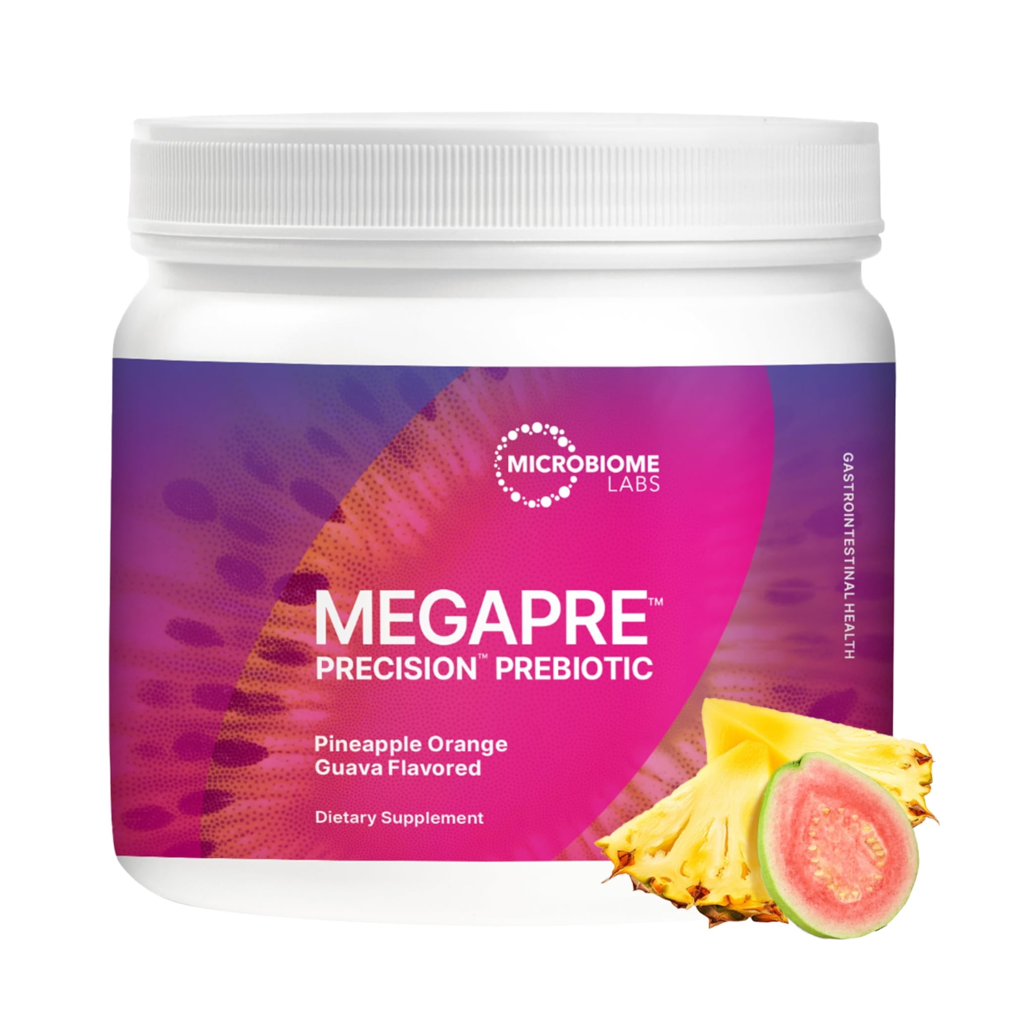 Microbiome Labs MegaPre Prebiotic Fiber Powder for Women, Men & Kids - Pineapple Orange Guava Prebiotic Fiber Supplement Powder with Clinically Tested Oligosaccharides for Microbial Support 5.5 Oz