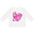 thumbnail image 3 of Inktastic Breast Cancer Awareness- Pink Ribbon Around Heart Boys or Girls Long Sleeve Toddler T-Shirt, 3 of 5