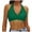 a-10Green2, variant on Womens Deep V Halter Solid Color Front Wrap Ruched Padded Bikini Top Soft Support Swim Top Simple Basic Swim Tops For Seaside Summer Travel Soft Swimwear XXL