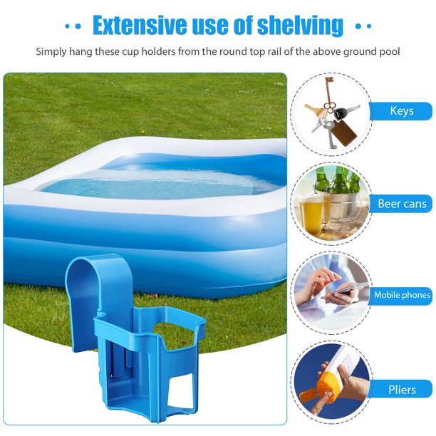 Portavasos De Piscina Soporte para bebidas, estante de almacenamiento de cerveza colgante, suministros ligeros de plástico para fiestas en la piscina Ndcxsfigh Libre de BPA
