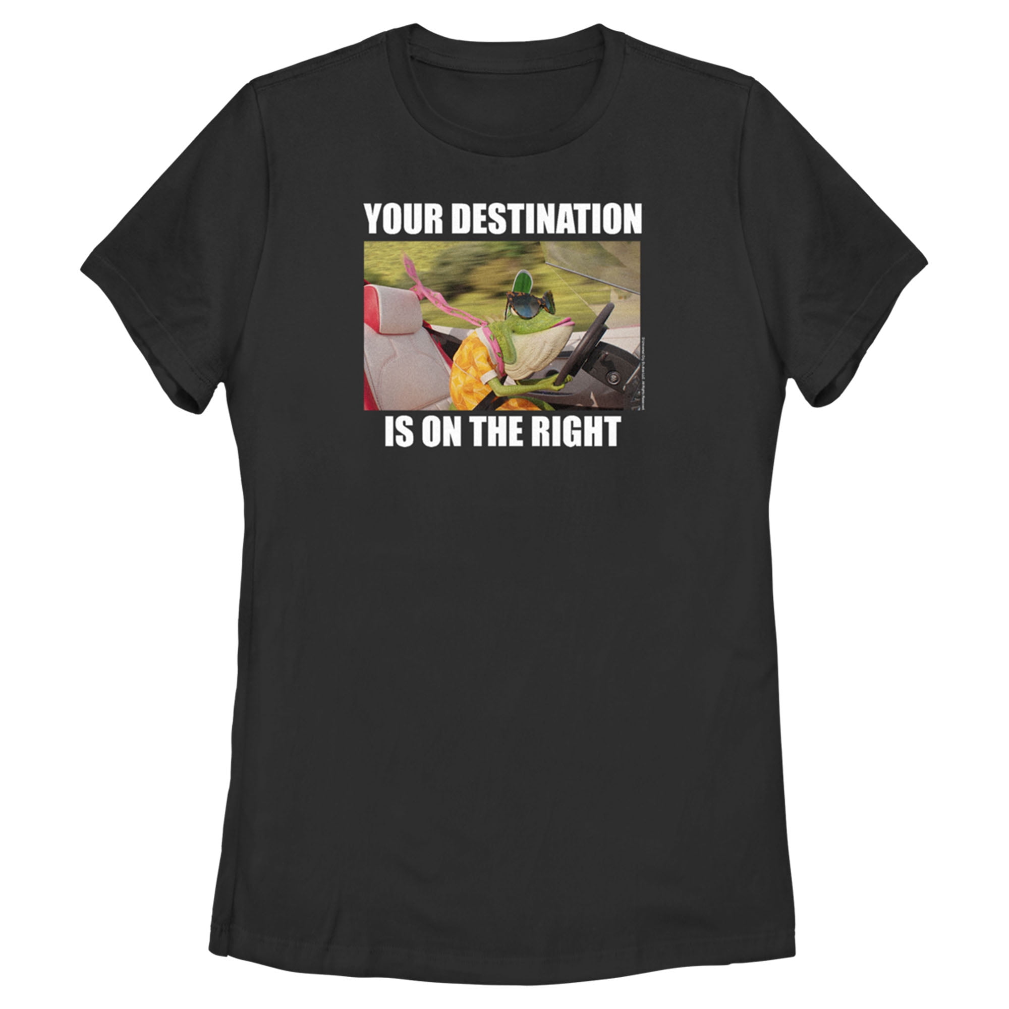 Womens Sing 2 Miss Crawly Your Destination is on the Right  Graphic Tee Black Small