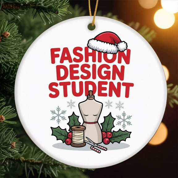 Fashion Design Student Ornament, Christmas Ornament 2025, Personalized Gift for Fashion Design Student Class of 2025 Keepsake for Him or Her 201or22