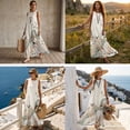 thumbnail image 3 of FOR U DESIGNS Bird Floral Wave Print Matching Outfits for Couples Beach Vacation Women Sleeveless Dress or Men Casual Shirt Linen-Like Couple Outfits, 3 of 7