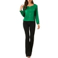 thumbnail image 2 of INSPIRE CHIC Women's Sweetheart Neck Satin Long Sleeve Elegant Casual Work Blouse Top, 2 of 5