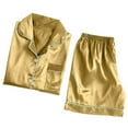 thumbnail image 7 of Satin Pajama Set for Women 2 Piece Button Down Nightgown Short Sets for Women Lounge Sets Comfy Sets for Women Clothing, 7 of 7