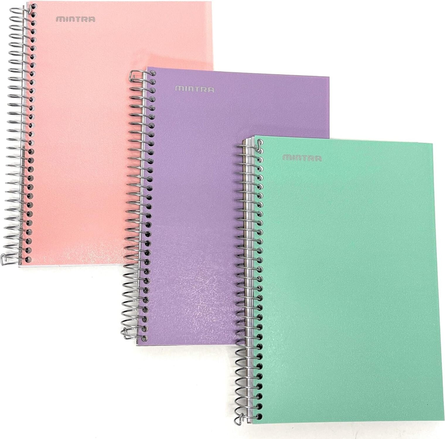 Mintra Spiral Notebook - 2 Subject (Olive, Arctic, Chili) - Junior Size, 3PK