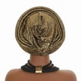 thumbnail image 3 of Tied African Hats Gold Auto Gele African Head Wraps Church Turban for Women, 3 of 5