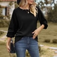 thumbnail image 5 of Women's Long Sleeve Shirts Crew Neck Casual Tops Fashion Fall Basic Tunic Pullover Blouses, 5 of 9