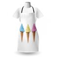thumbnail image 3 of Dessert Apron, Cheerful Yummy Flavor Creamy Cones Vivid Toppings Photo Ice Cream Shops, Unisex Kitchen Bib with Adjustable Neck for Cooking Gardening, Adult Size, Ecru Blue, by Ambesonne, 3 of 4