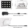 thumbnail image 5 of IR Illuminator,850nm 12 LEDs Wide Angle IR Illuminator for Night Vision,Waterproof LED Infrared Light with 12V DC Power Adapter for IP Camera, CCTV Security Camera, 5 of 5