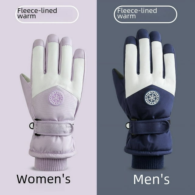 Guantes cálidos de esquí de invierno para hombres y mujeres, para exteriores, para montar en pareja, con pantalla táctil, forro polar, resistentes al frío y al viento
