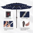 thumbnail image 3 of JUSTLET Upgraded 9ft Outdoor Solar Market Umbrella with LED Lights for Patio and Garden，Navy Blue, 3 of 9