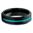 thumbnail image 2 of 6mm Turquoise Tungsten Wedding Ring,6mm Wedding Ring,Black Tungsten Ring,Anniversary Ring,Black Ring, 2 of 4