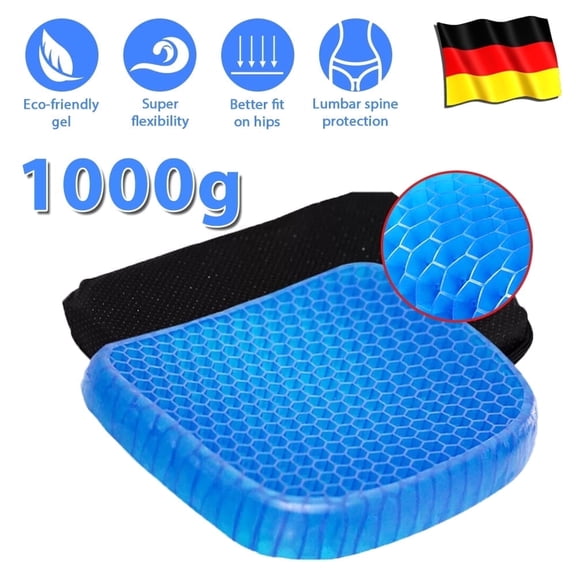 Honeycomb Seat Cushion Ergonomic Arc Design for Office Chair and Car Orthopedic Back and Sciatica Pain Relief