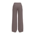 thumbnail image 4 of Htigea Women's Straight Leg Pants High Waisted Dress Pants Solid Color Work Office Daily Trousers with Pockets Gray XL, 4 of 8