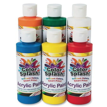UPC: 0840614116090 | S&S Worldwide Color Splash! Acrylic Paint  6 Bright Colors  8-oz Flip-Top Squeeze Bottles  Great for Arts & Crafts  Wood  Paper Mache  Bisque  Metal  Canvas  For Kids & Adults  Non-Toxic  Set of 6.
