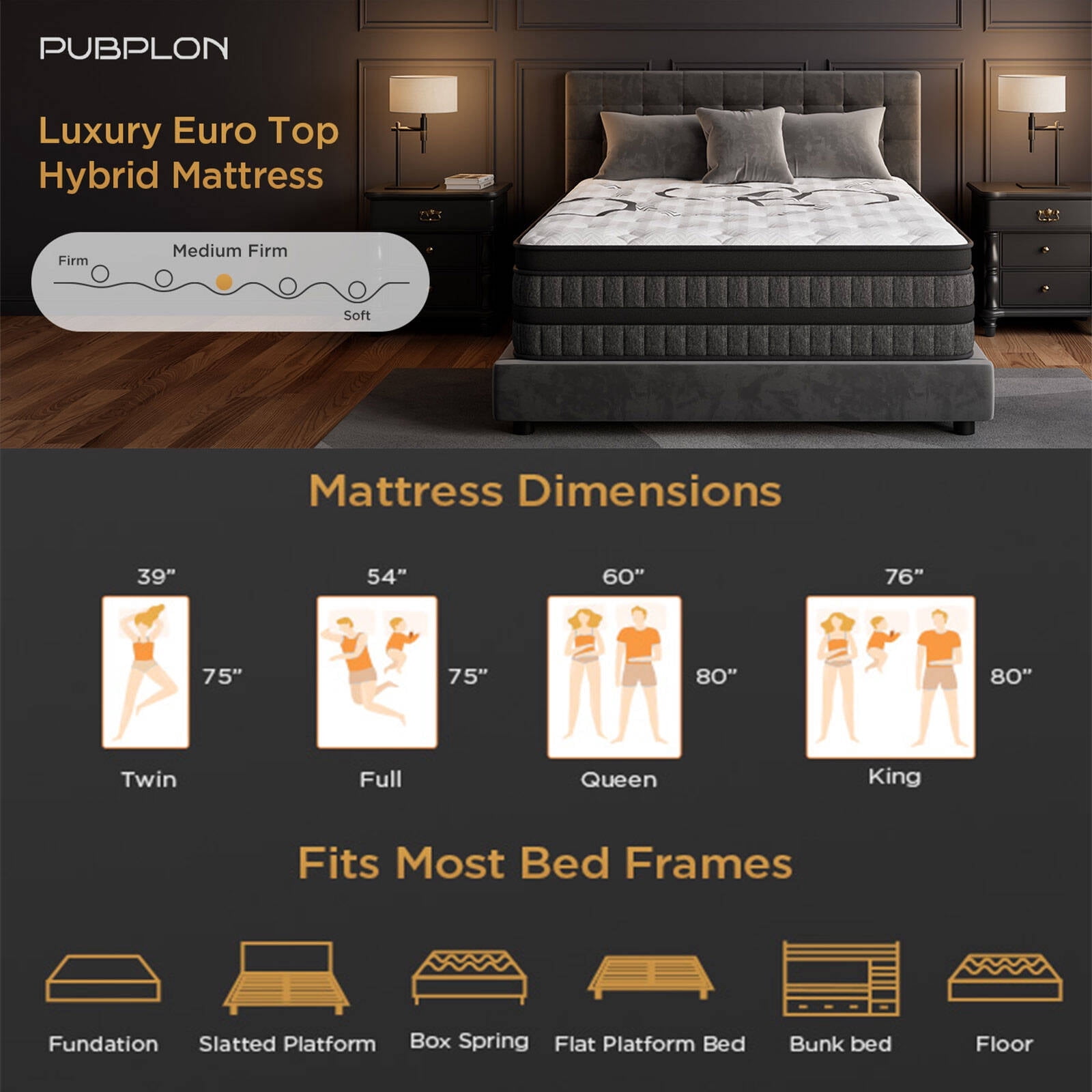 GREOO King Size Mattress 14" Hybrid Mattress in a Box Gel Memory Foam and Pocket Springs with Motion Isolation, Medium Firm, Pressure Relief, CertiPUR-US® & OEKO-TEX® STANDARD 100 Certified